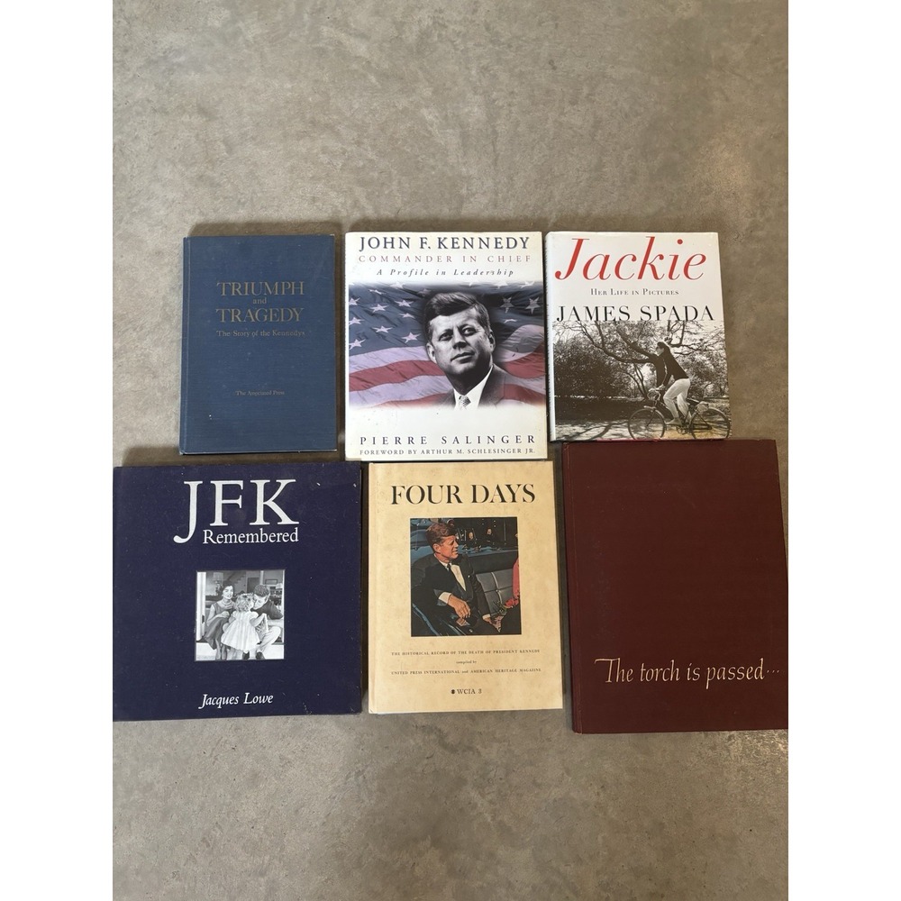 lot of 6 vintage JFK books (Jacqueline, John F. Kennedy, us president biography
